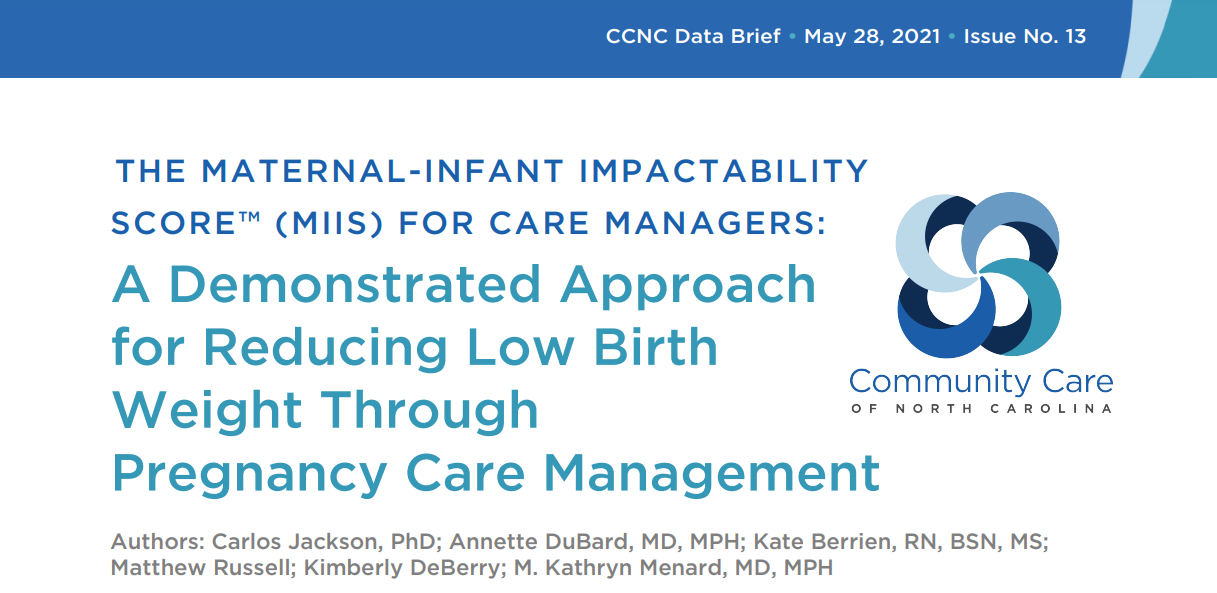 Pregnancy Medical Home Community Care of North Carolina